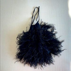 ATTICO Ostrich Feathered Embellished Pouch